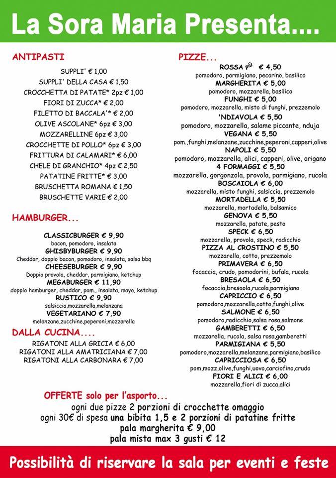 Menu di Ghisby Pizzeria e Ristorante 