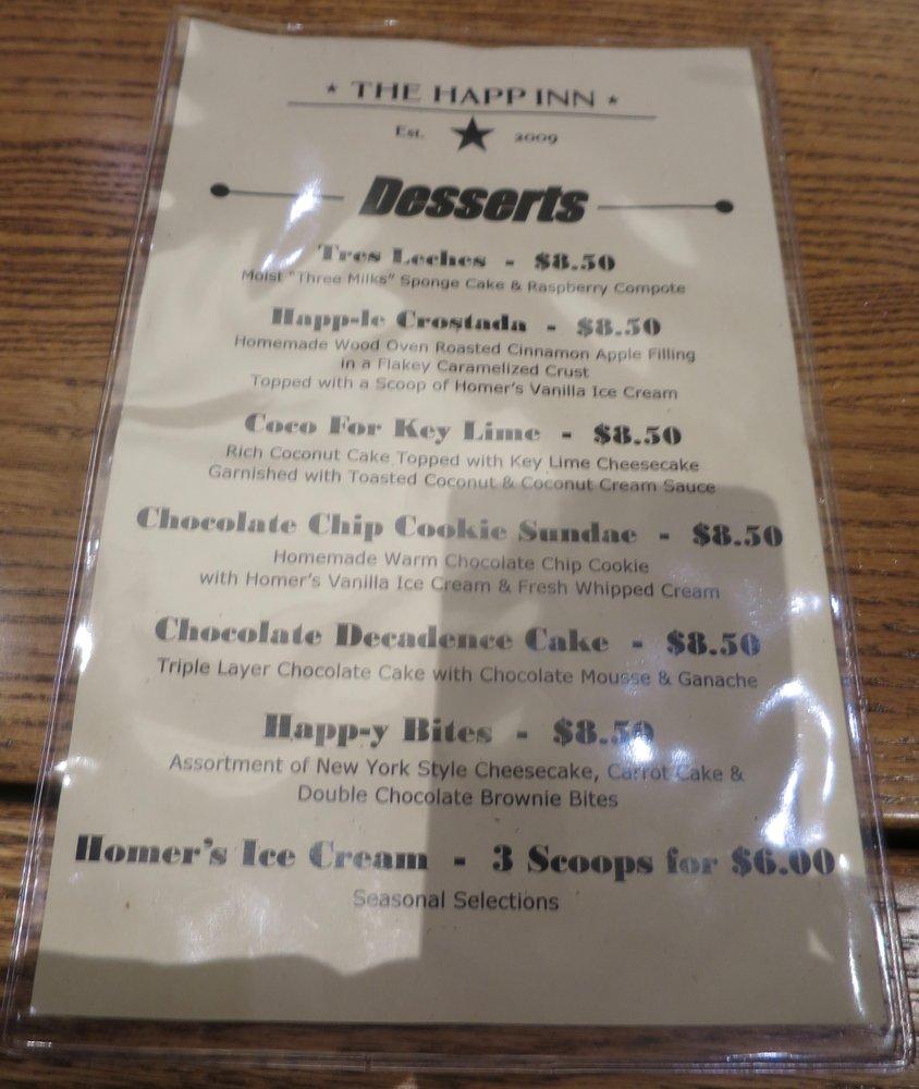 Menu at The Happ Inn Bar & Grill, Northfield