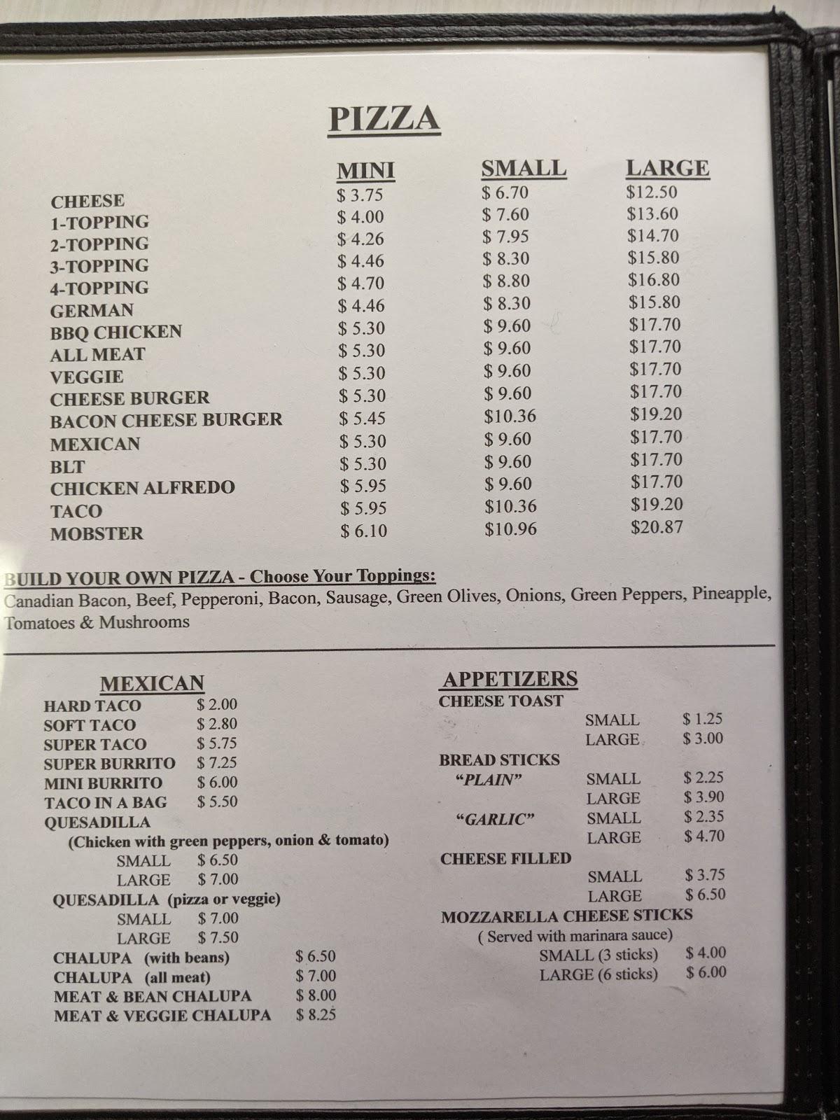 Menu at Country Inn restaurant, Langdon