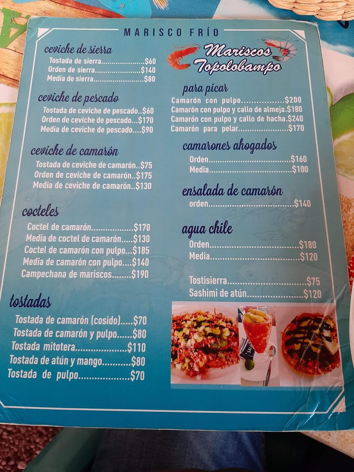 Carta del restaurante Mariscos 