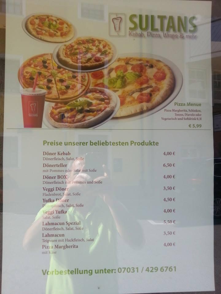 Speisekarte von Sultans Kebab restaurant, Böblingen