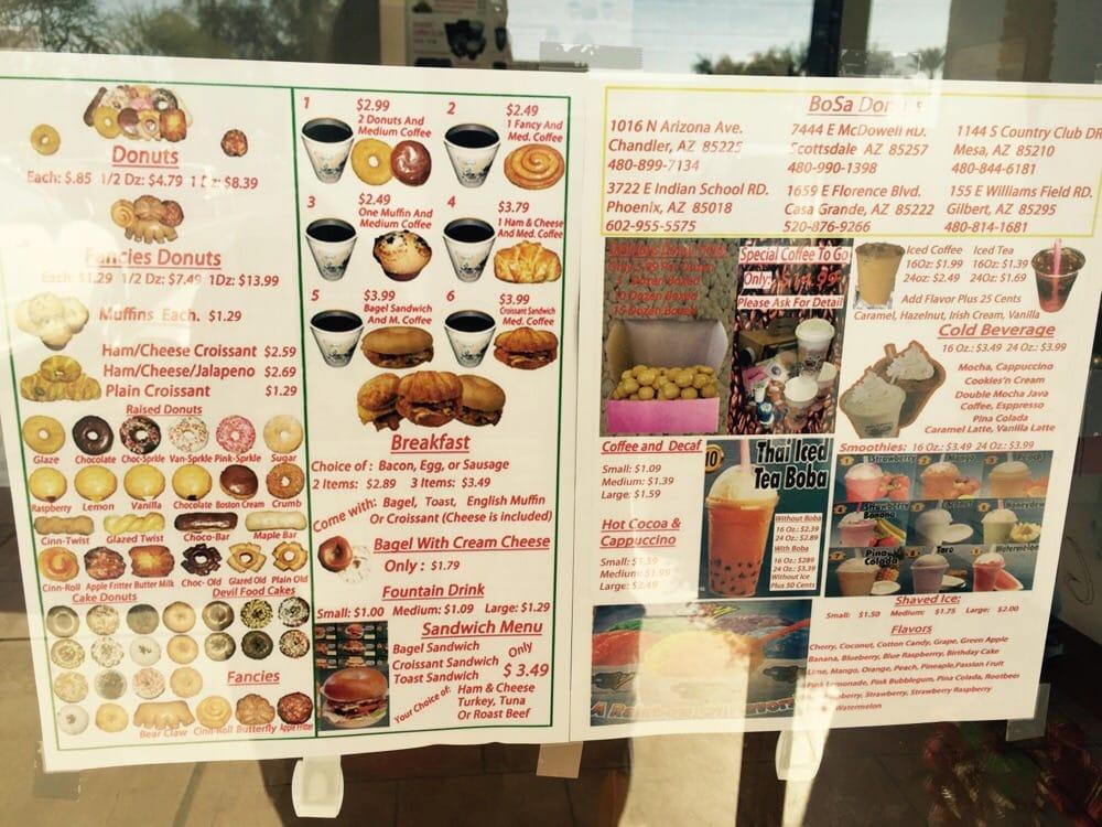 Menu at BoSa Donuts fast food, Phoenix, 710 E Union Hills Dr