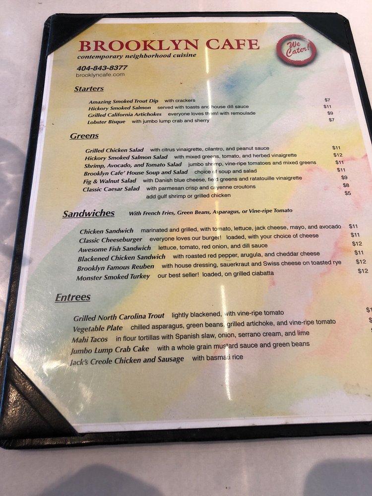 Menu at Brooklyn Cafe, Atlanta, 220 Sandy Springs Cir