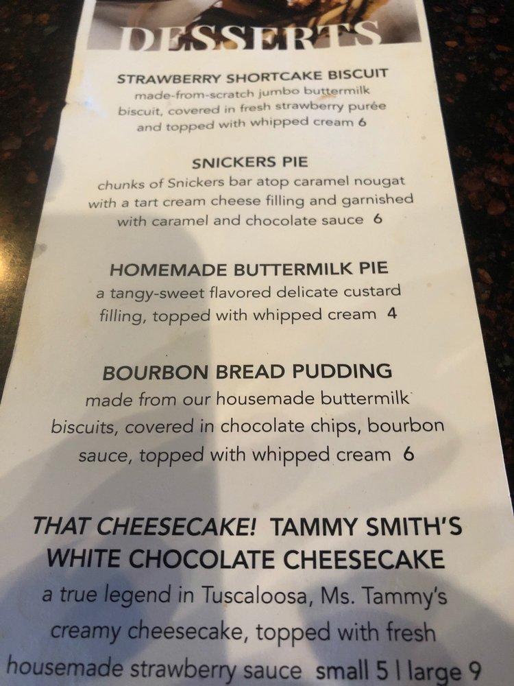 Menu at Southern Ale House restaurant, Tuscaloosa