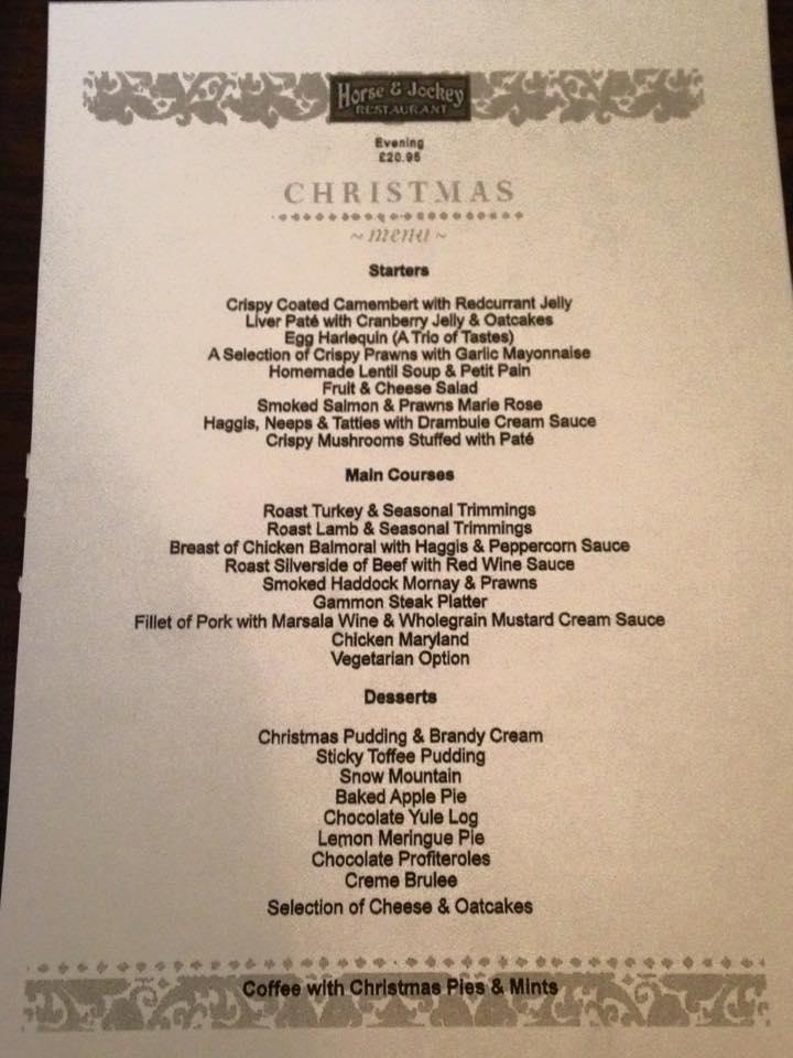 Menu at Horse & Jockey Bar, Lanark