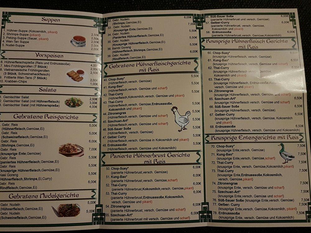 Speisekarte von Asia Bambus restaurant, Waldalgesheim