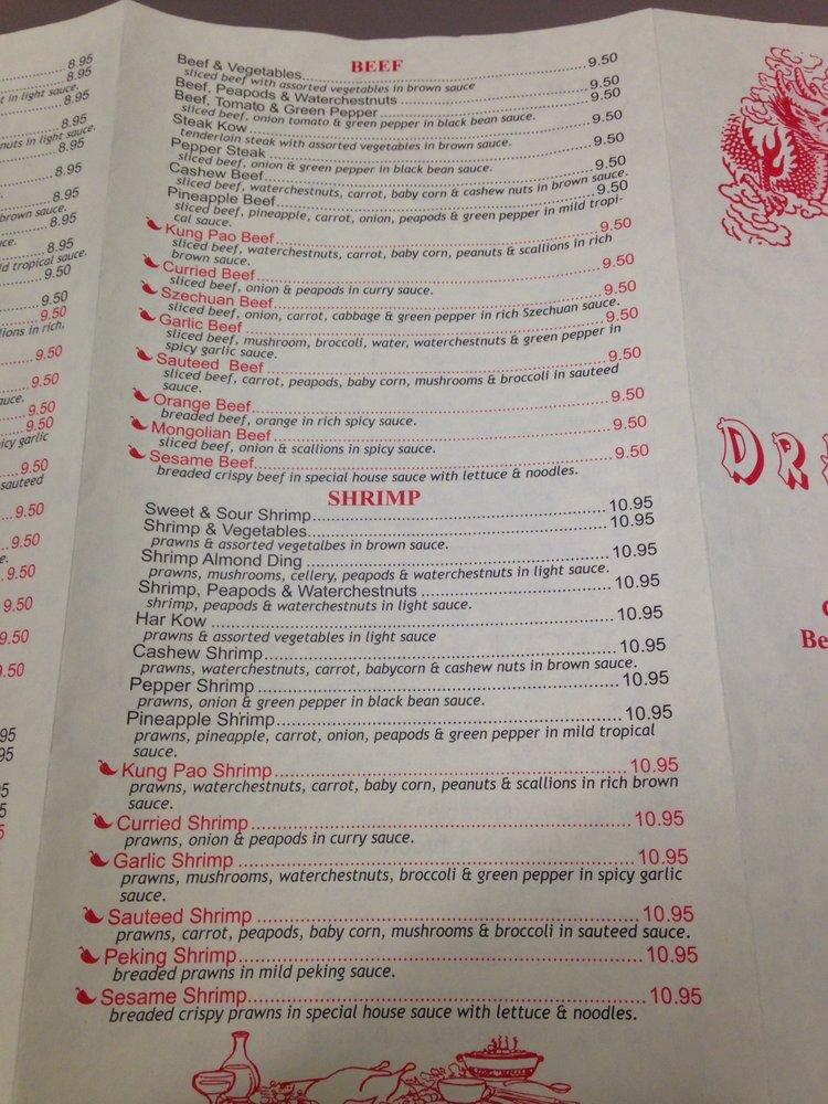 Menu at Dragon Jade Restaurant,