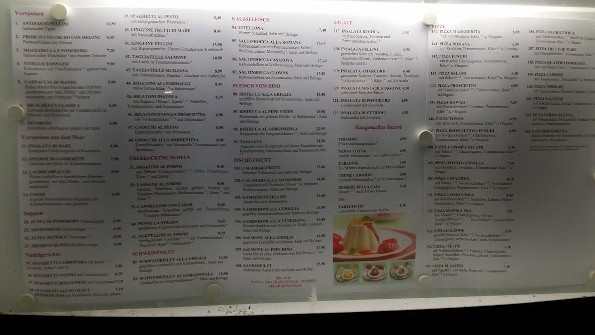 Speisekarte von Fellini - Restaurant - Bar - Lounge, Wilhelmshaven