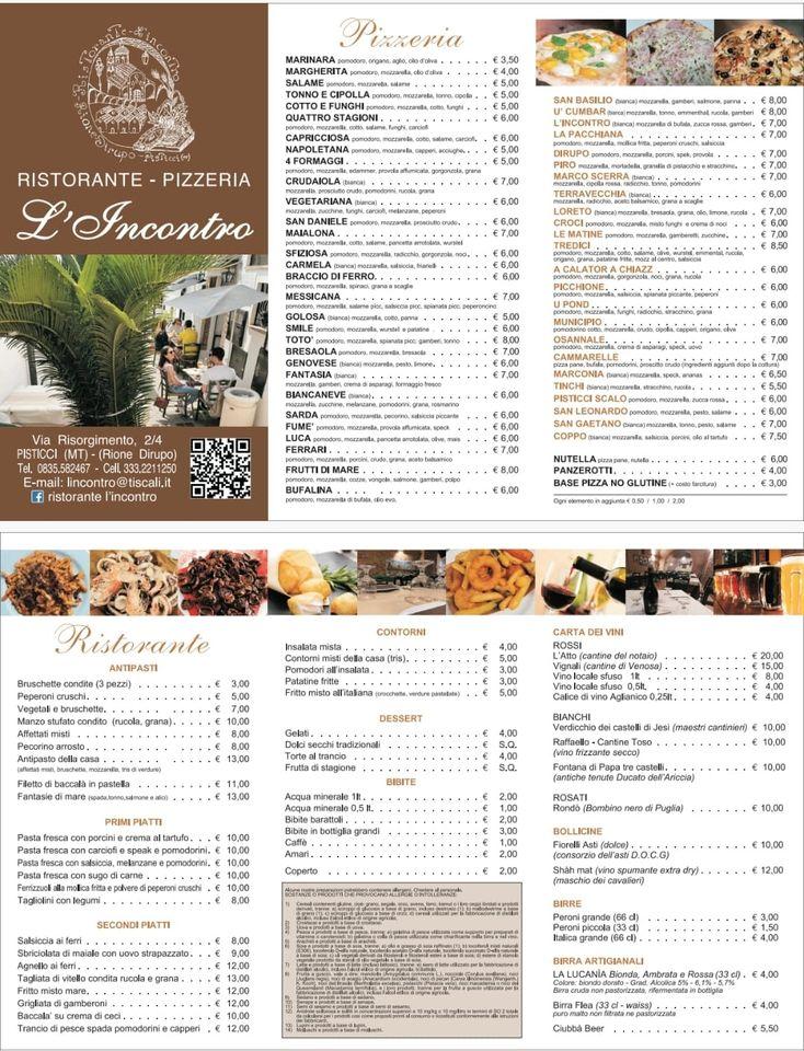Menu di L'Incontro 