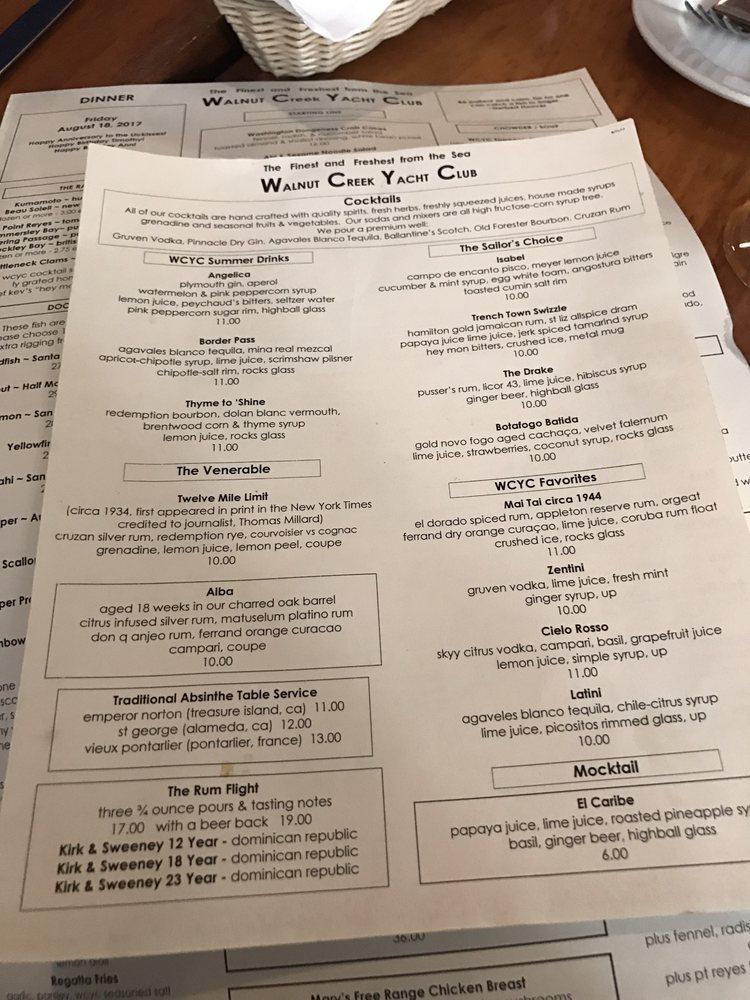 walnut creek yacht club menu