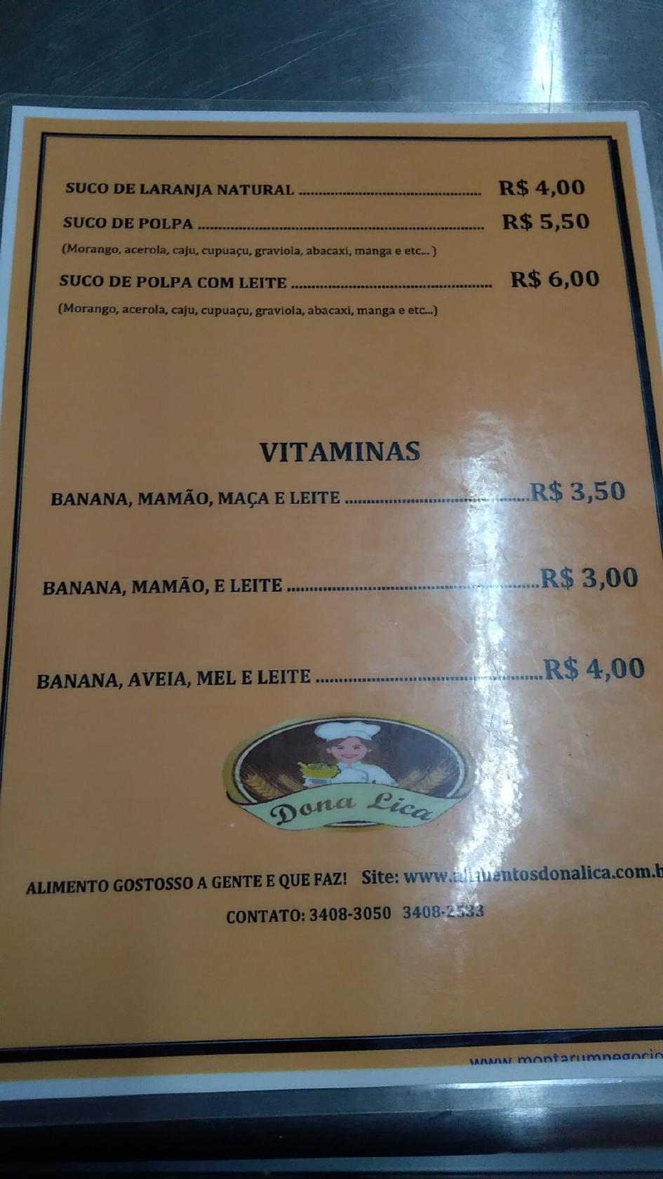 Panificadora Avenida cardápio
