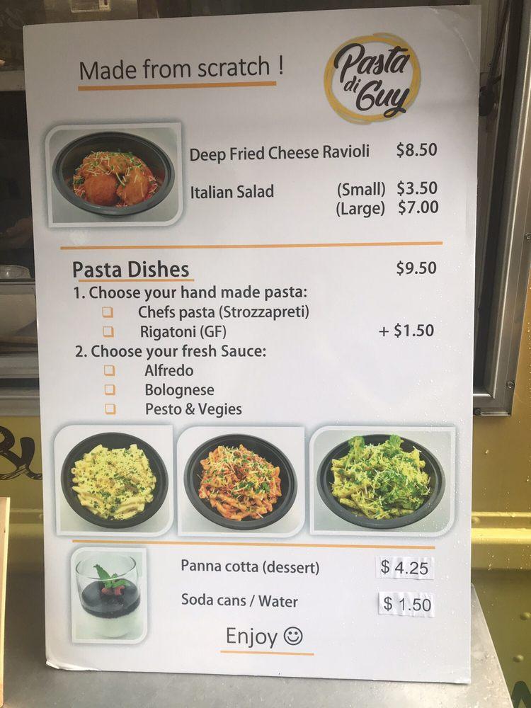 Menu at Pasta di Guy pizzeria, Wesley Chapel