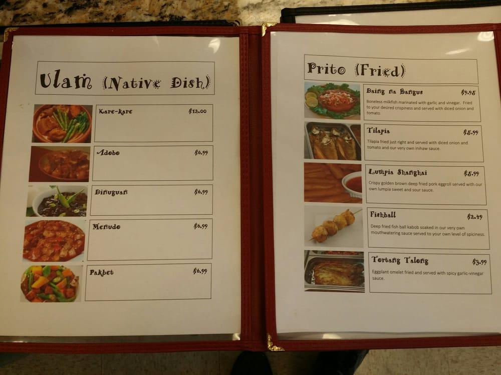 Menu at Palengke Oriental Market, Las Vegas