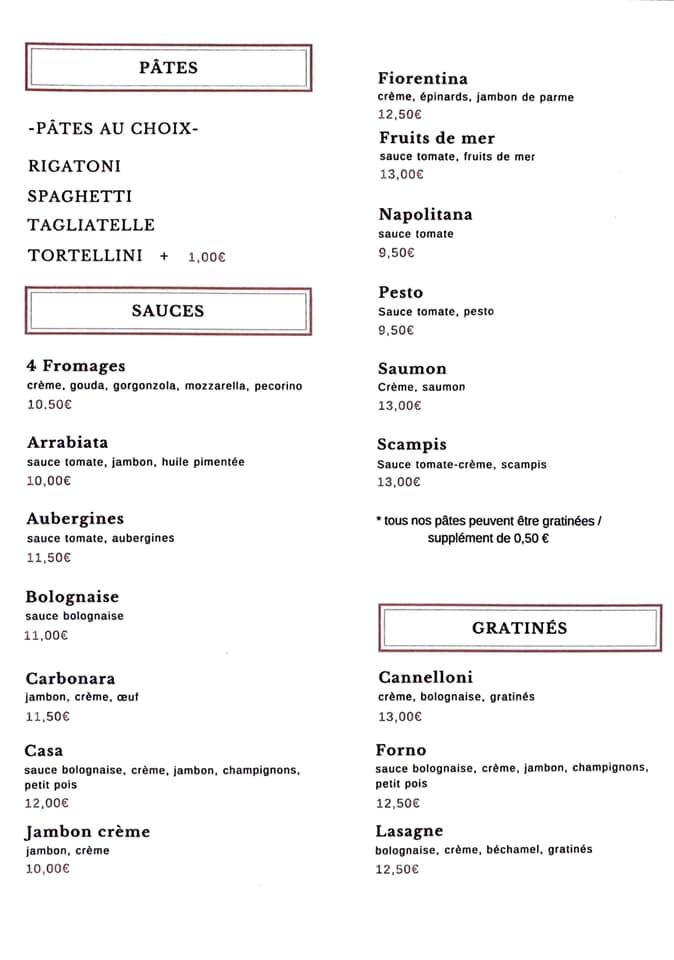 Menu at Pizzeria Triangolo, Welkenraedt