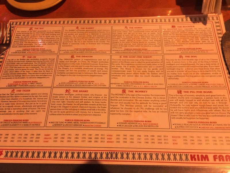 Kim Faa menu