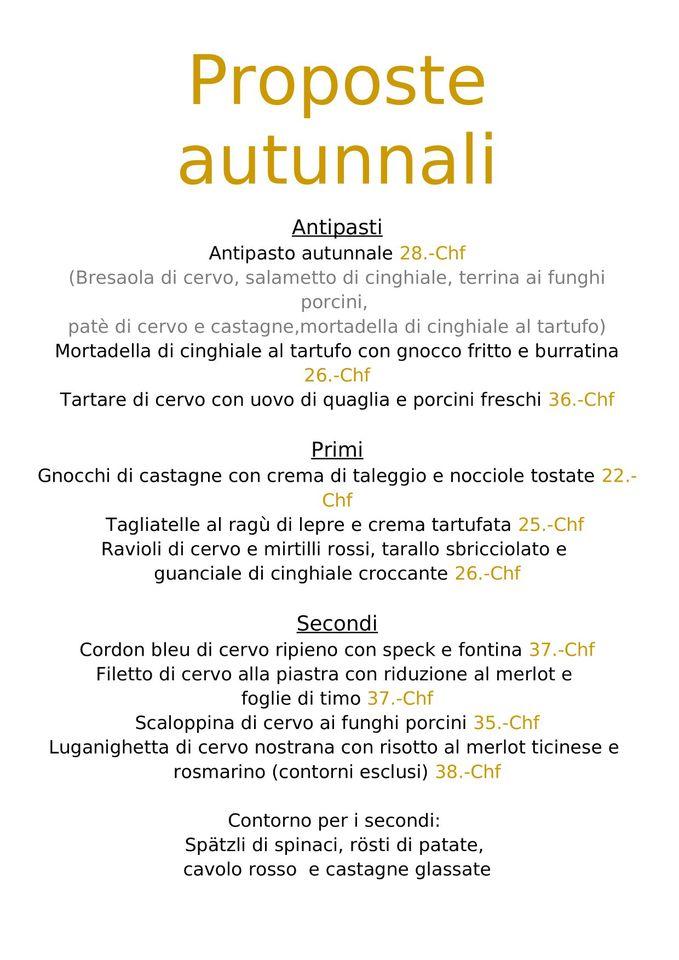 Menu At Lo Scugnizzo, Bellinzona, Viale Stefano Franscini 55