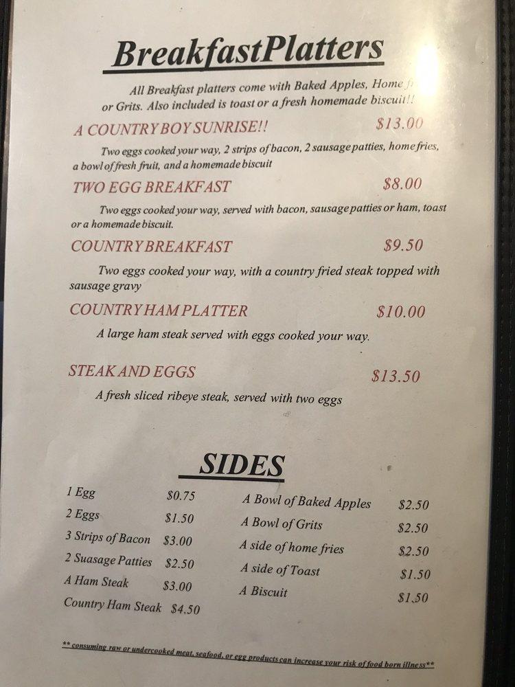 Menu at Sunrise Diner restaurant, Lexington