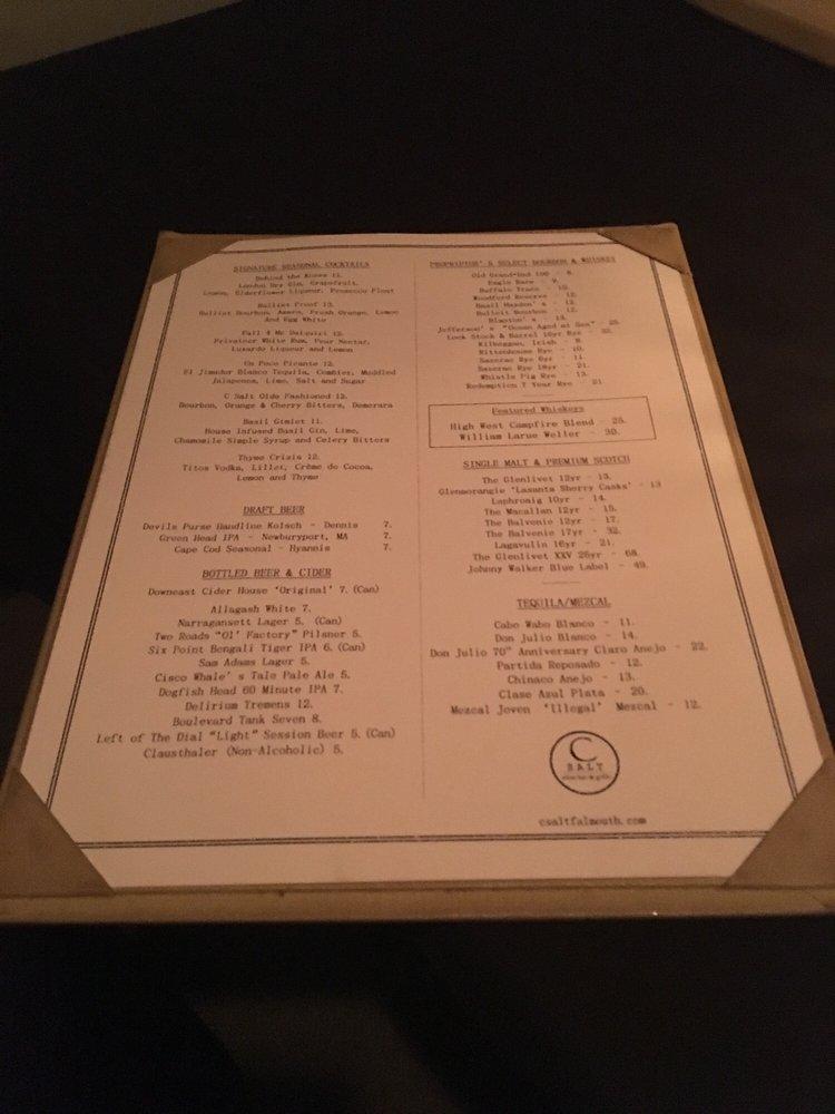 Menu at C Salt Wine Bar & Grille, Falmouth
