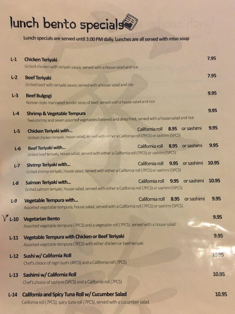 Menu at Kazoku Sushi & Japanese Cuisine restaurant, Tucson
