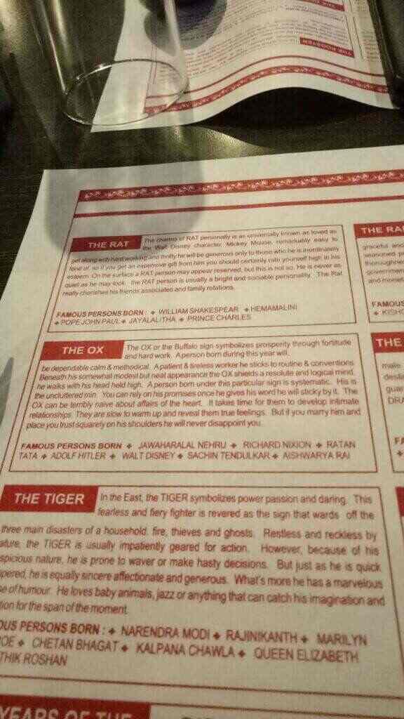 Mezzaluna Chinese menu