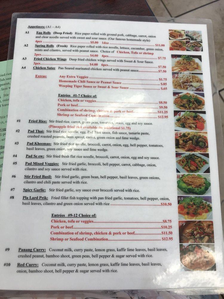 Menu at Four J's (Lao/Thai Dine-In From Togo Boxes or Takeout ...