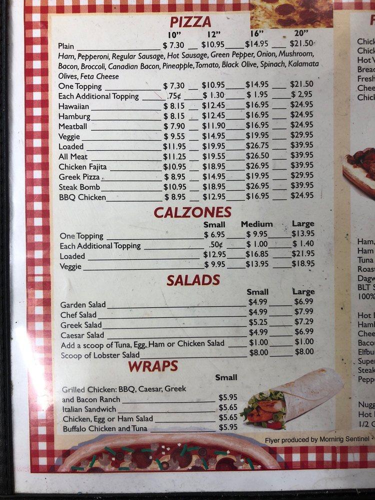 Menu at Arkay Pizza & Variety Store pizzeria, Farmington