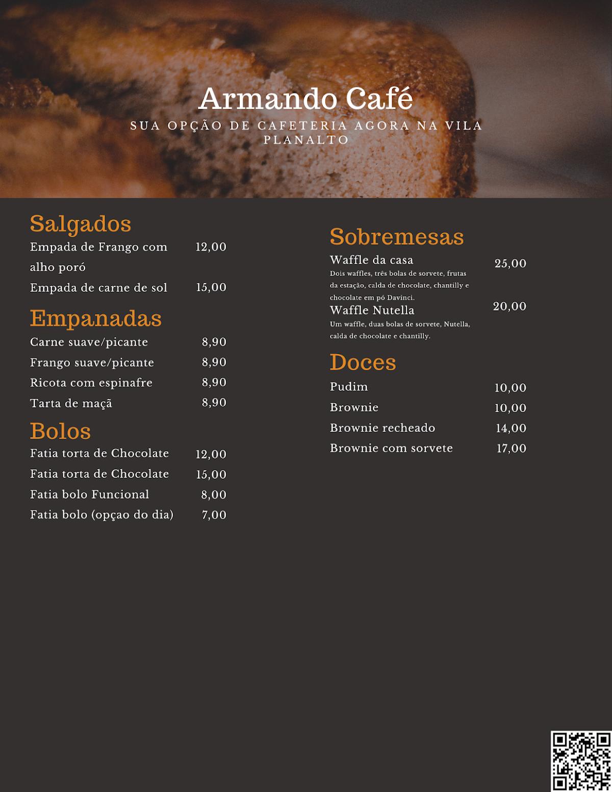 Armando Café cardápio