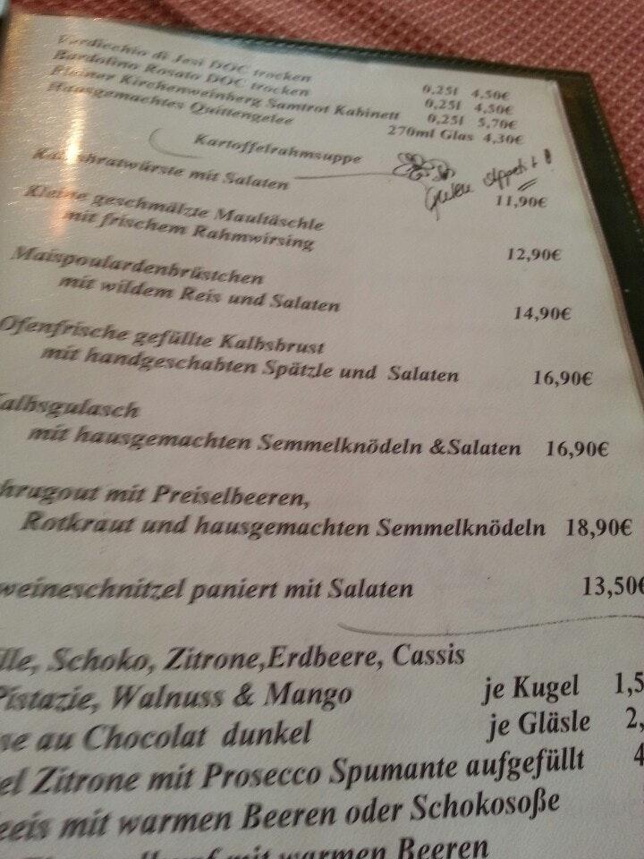 Speisekarte Von Gasthaus Sonne Restaurant Tiefenbronn