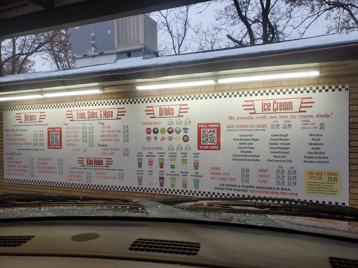 Menu at Peach City fast food, Brigham City