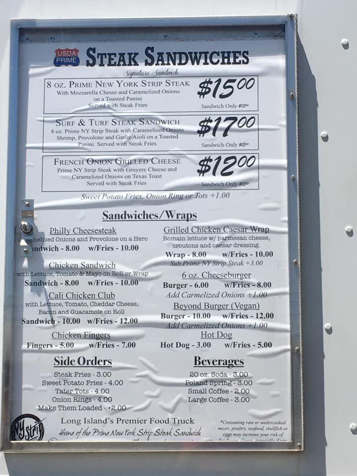 Menu at New York Strip Catering, Farmingdale