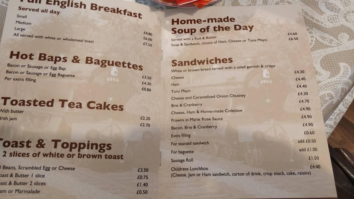 Menu at Butler Henderson Cafe, Loughborough