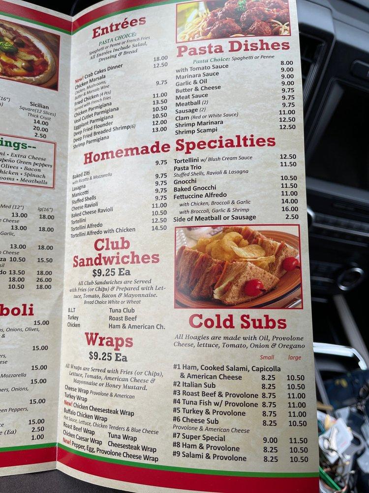 Menu at Frank's Pizzaria pizzeria, Bear, 100 Jestan Blvd