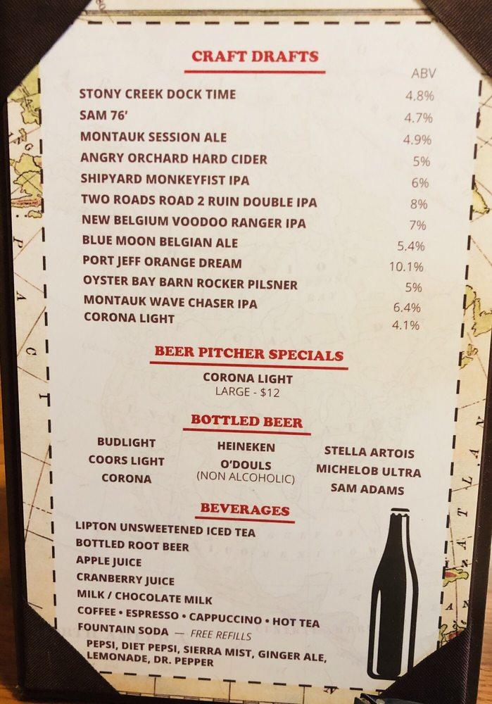 Menu at PJ Lobster House pub & bar, Port Jefferson, 134 Main St