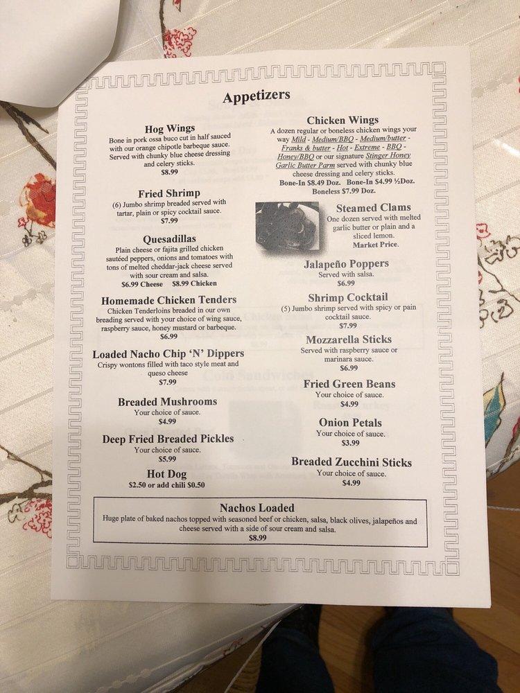 Menu at Samson's Bar & Restaurant, Schodack Center
