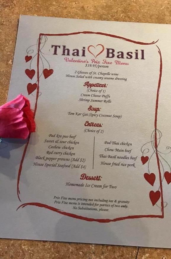 Menu at Thai Basil restaurant, Meridian, E Fairview Ave 110