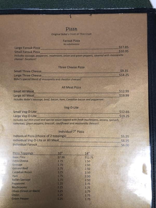 Menu at Nicole's Restaurant, Bicknell