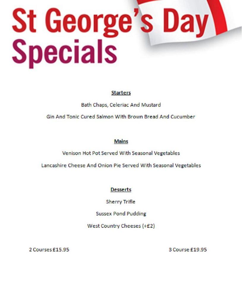 Menu at Fox Inn pub & bar, Bristol