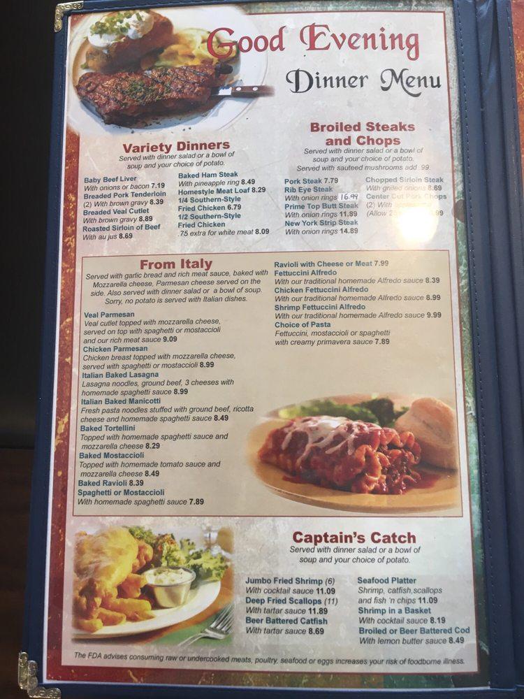Menu at Silver Dollar restaurant, Eldon, 20 Acorn Dr
