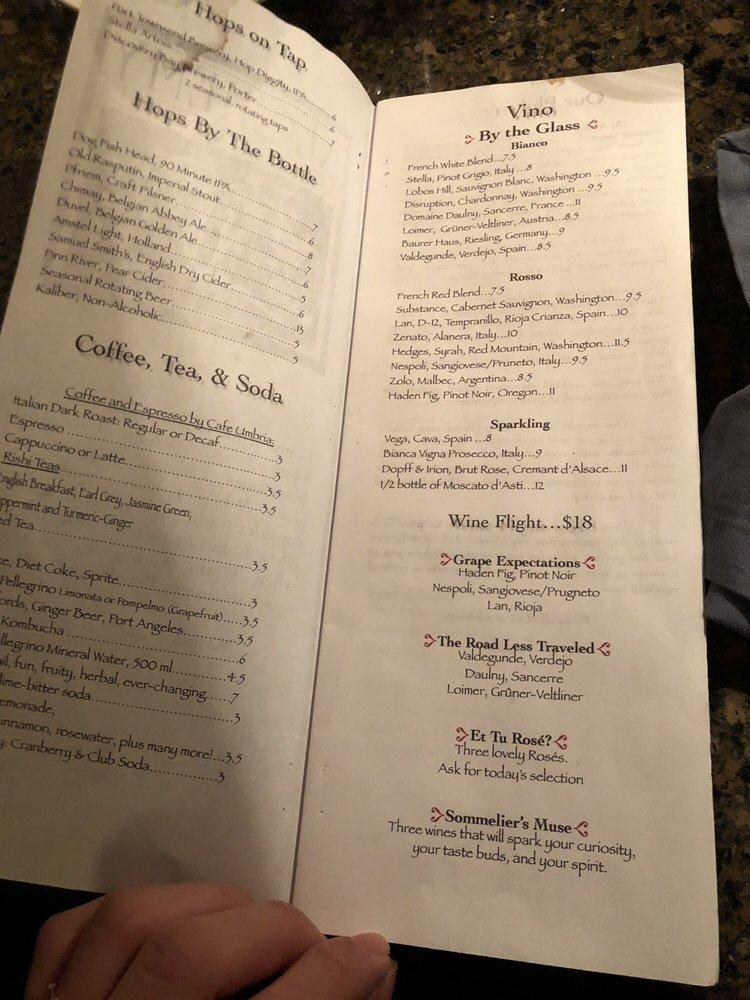 Menu at Alchemy Bistro & Bar, Port Townsend