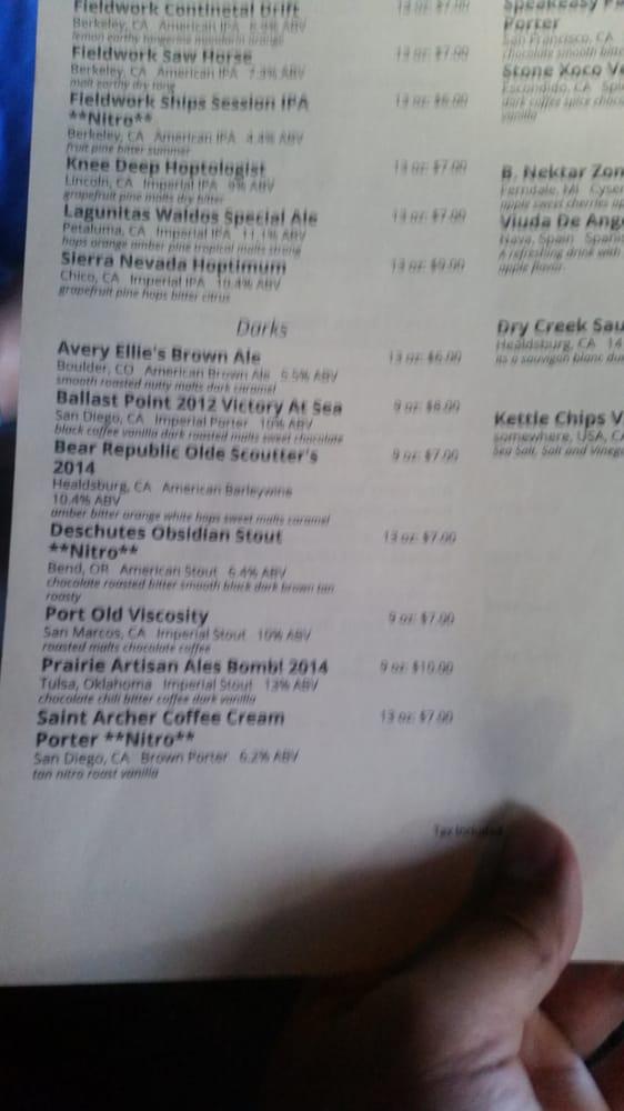Menu at ISO Beers Beer Bar & Bottle Shop, San Jose