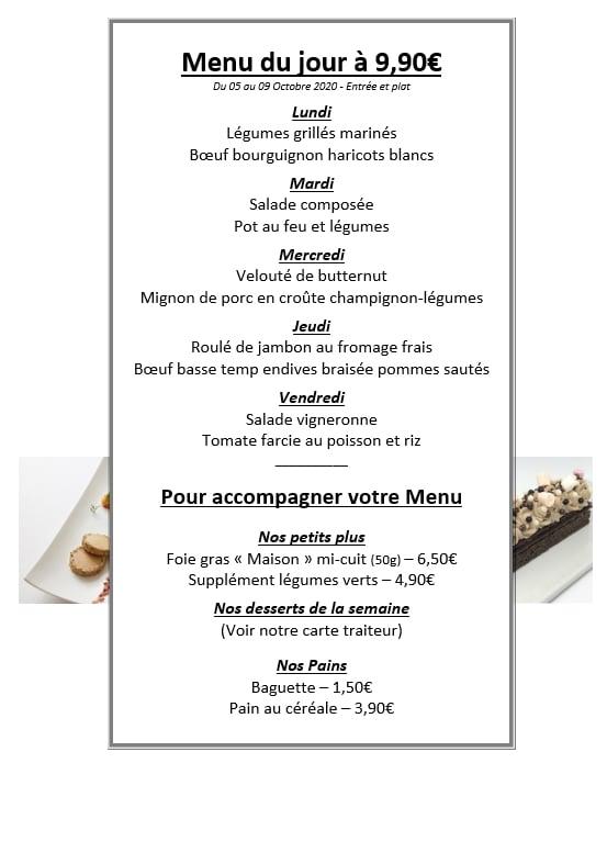 Menu at L'Ambroise restaurant, Landser