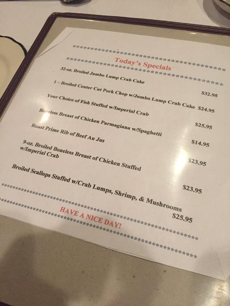 Menu at Michael's Steak & Lobster House steakhouse, Baltimore