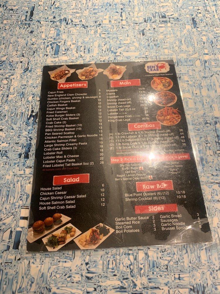 Menu at Ben's Crab Uniondale BBQ, Uniondale