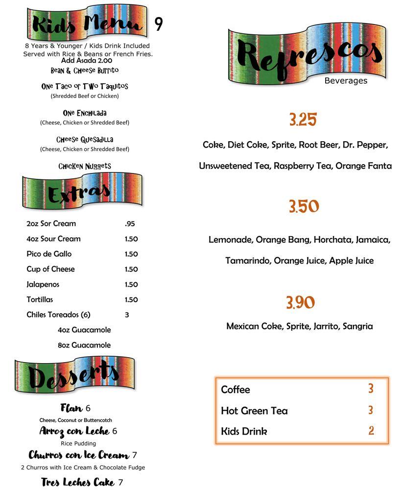 Menu at Mi Burrito Mexican Grill restaurant, Redondo Beach