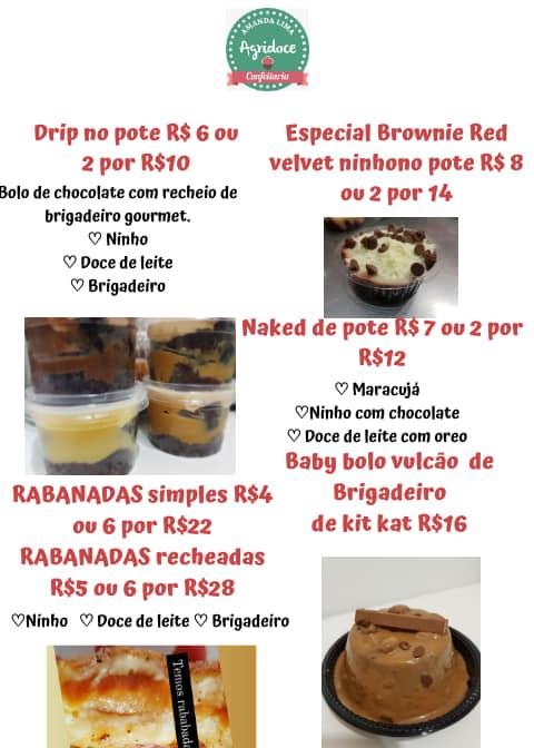 Confeitaria Agridoce - Delivery cardápio