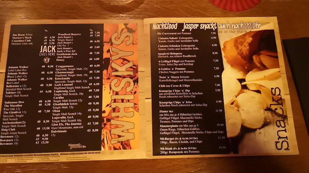 Speisekarte von Jasper Grill Bar Lounge, Braunlage
