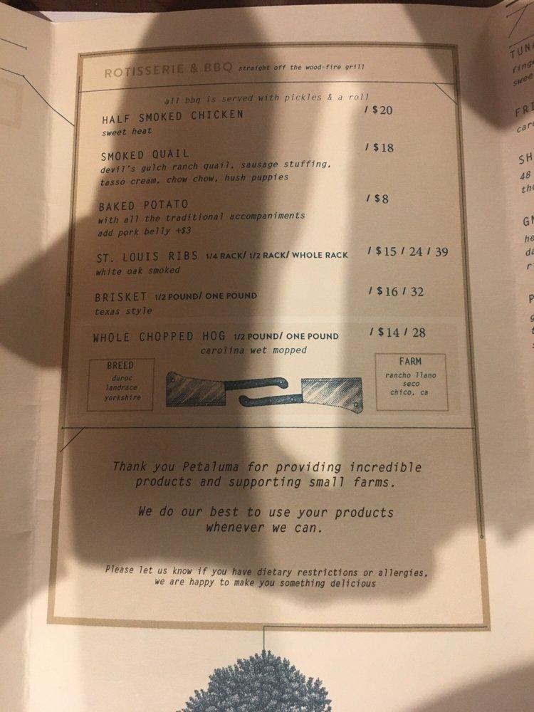 Menu at Brewsters Beer Garden BBQ, Petaluma