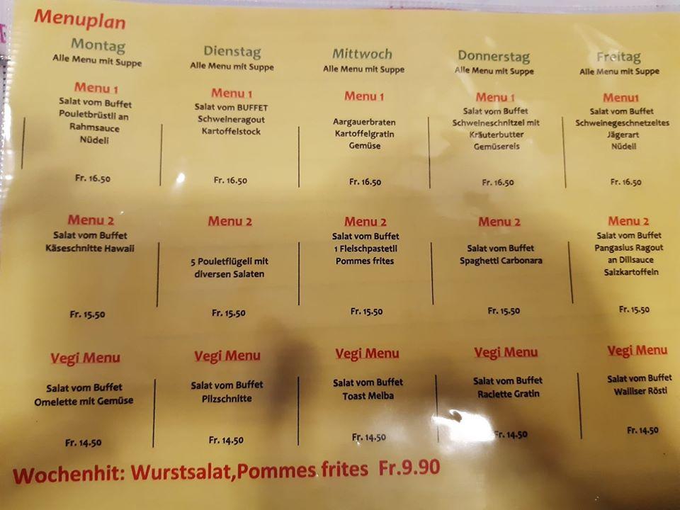 Menu at Bäckerei Konditorei Tea Room 3 Brunnen, Niederbipp