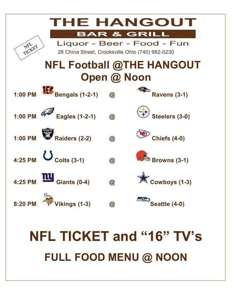 Menu at Hangout pub & bar, Crooksville
