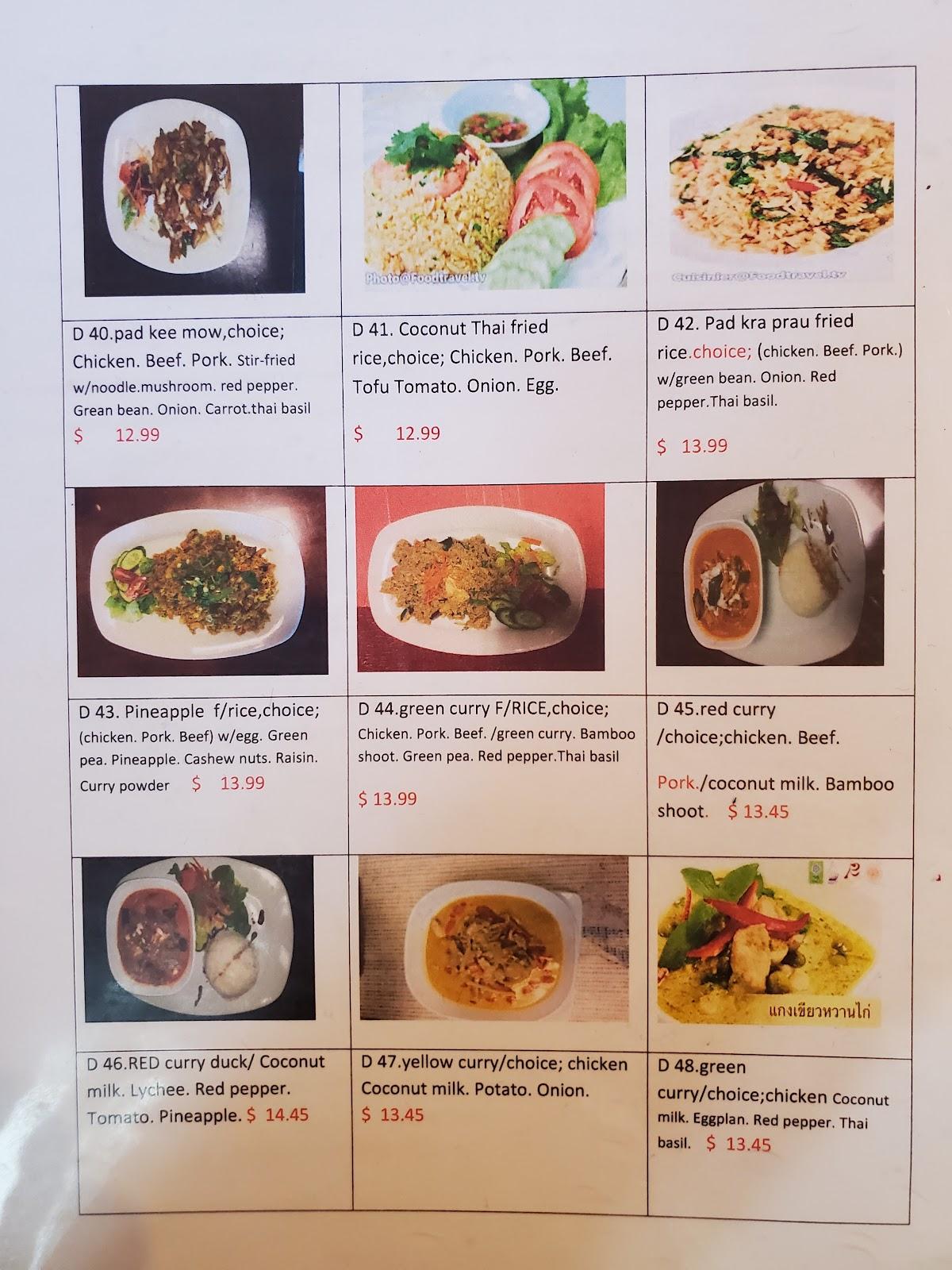 Menu at Coconut Thai Restaurant (Chilliwack), Chilliwack
